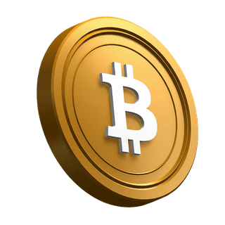 Hero bölümünde görsel öğe olan eğik Bitcoin BTC coin